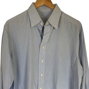 Ventura Mens Light Blue Striped Button Down Shirt Size XXL Classic Office Dressy